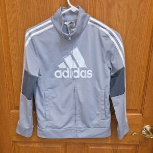 Adidas Gray and White Track Jacket